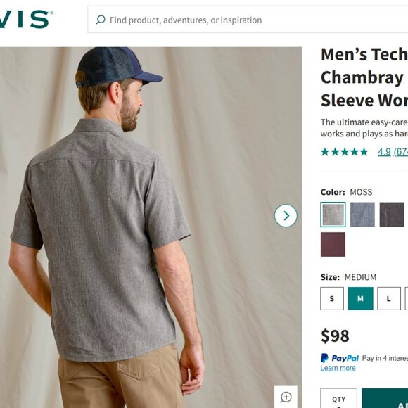 Orvis Men's Light Blue Casual Button Down Shirt - Picture 7 of 16